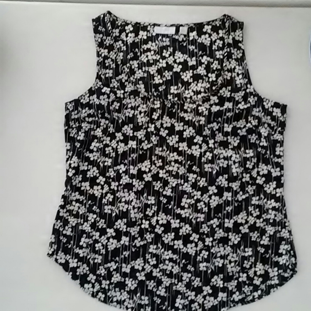 New York & Co. Career Floral Pattern Beaded Top M